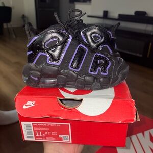 PreLOVED Nike Air More Uptempo Black and Purple Shoes